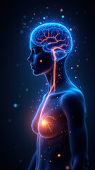 VNS - Visualization of Vagus Nerve Stimulation using a human figure with highlighted internal neural pathways.