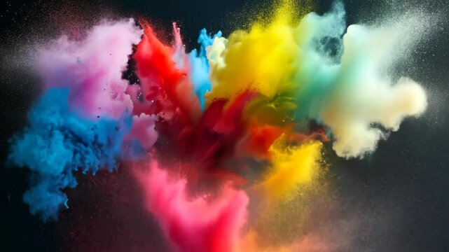 Farbexplosion mit lebendiger Staubstruktur