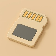 Minimalistic isometric 3d illustration of a sim card