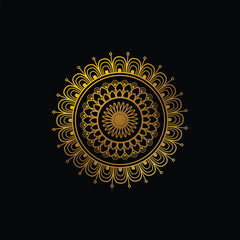  Hand drawn mandala round ornament, Pattern in the form of a mandala. Henna tattoo mandala. Mehndi style. Decorative pattern in oriental style. Coloring book page