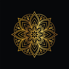  Hand drawn mandala round ornament, Pattern in the form of a mandala. Henna tattoo mandala. Mehndi style. Decorative pattern in oriental style. Coloring book page