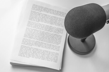 Background with a professional microphone