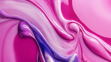 Obraz premium Abstract swirls of vibrant pink, purple, and white paint create a mesmerizing design.