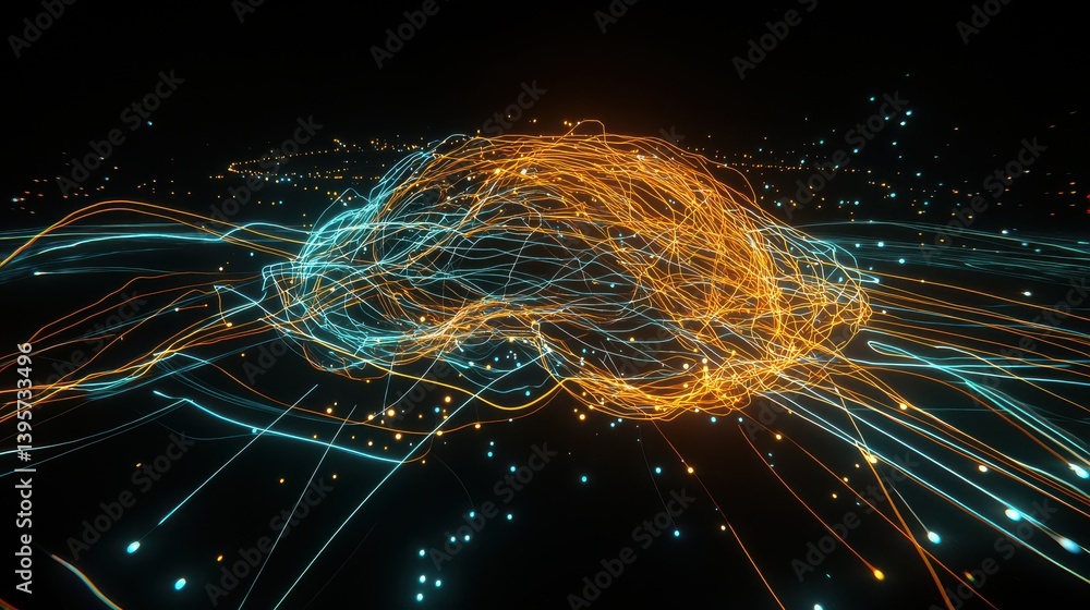 Poster dynamic visualization of the sensory system in action abstract environment gigapixel standard digita