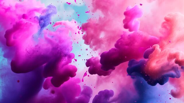 Rosa und blaue Farbpulver Explosion
