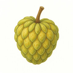 Fototapeta premium Sugar Apple Colored Pencil Botanical Drawing