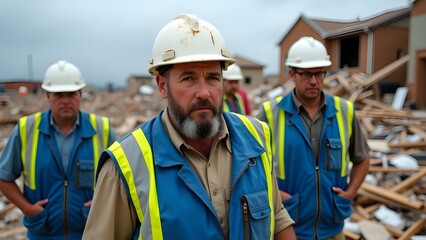 "Resilience Amidst Ruins: Construction Workers in a Post-Apocalyptic Disaster Zone"

