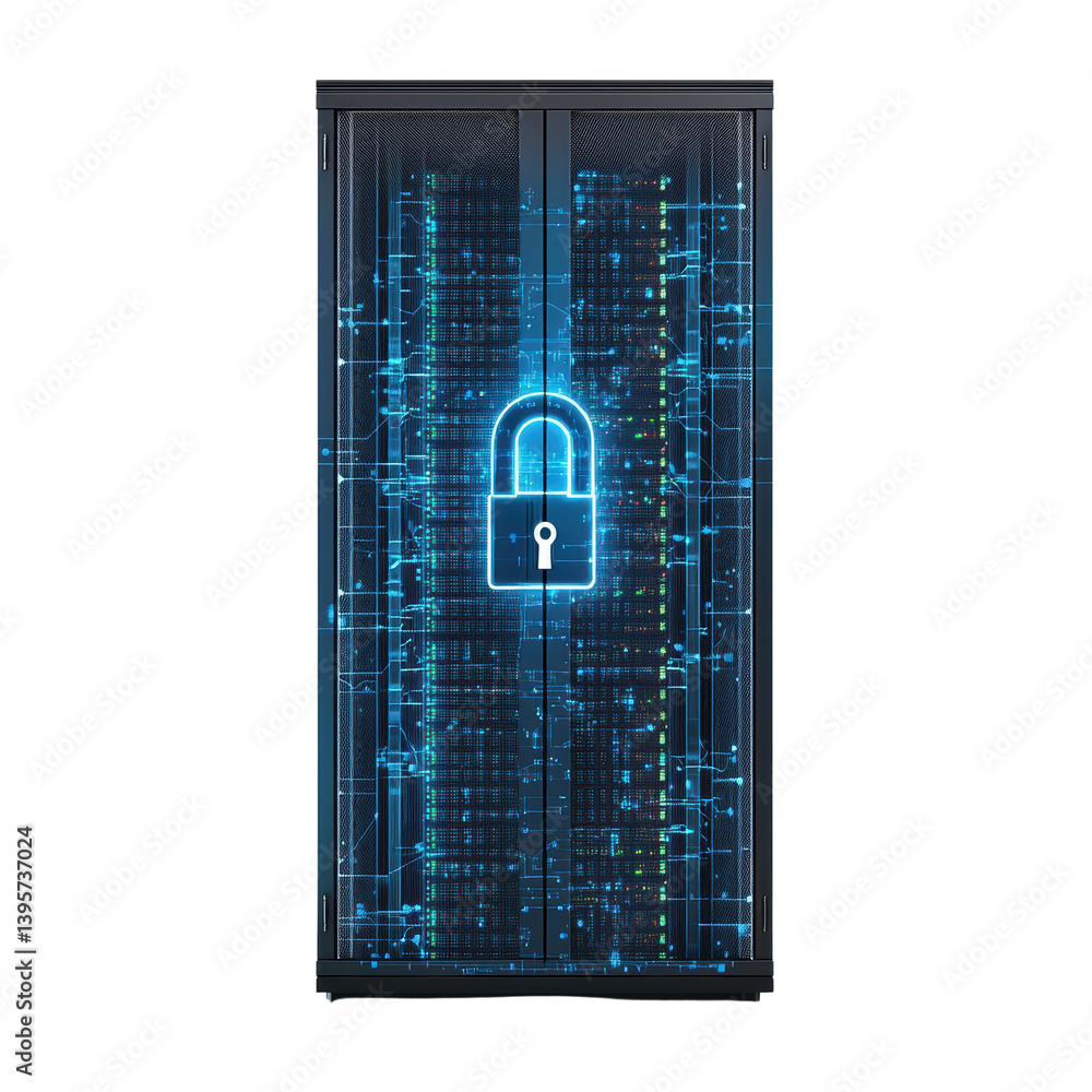 Poster security data protection concept. cybersecurity and digital data protection