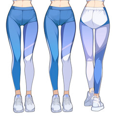 Dynamic fashion display of capri pants on a studio photography trendy activewear showcase