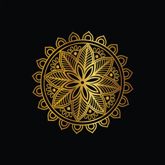  Hand drawn mandala round ornament, Pattern in the form of a mandala. Henna tattoo mandala. Mehndi style. Decorative pattern in oriental style. Coloring book page