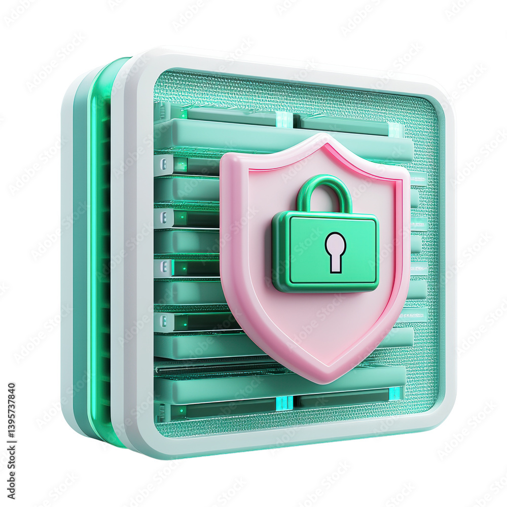 Poster security data protection concept. secured information protected by a digital shield and lock