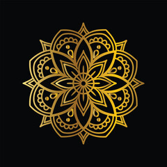  Hand drawn mandala round ornament, Pattern in the form of a mandala. Henna tattoo mandala. Mehndi style. Decorative pattern in oriental style. Coloring book page