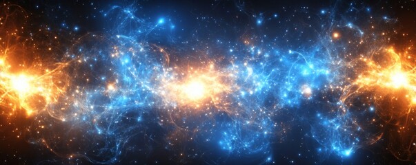 Fototapeta premium A vibrant cosmic display of opposing energies in the universe.