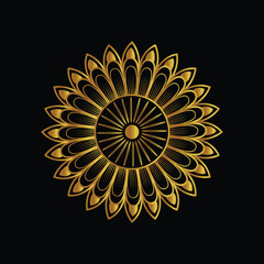  Hand drawn mandala round ornament, Pattern in the form of a mandala. Henna tattoo mandala. Mehndi style. Decorative pattern in oriental style. Coloring book page