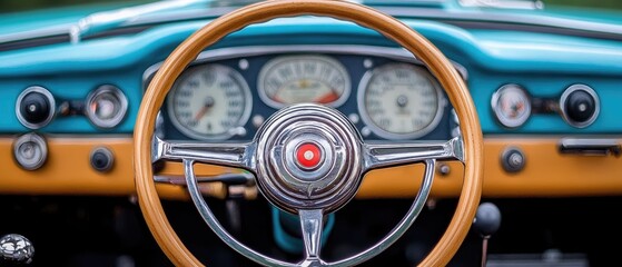 Vintage car dashboard