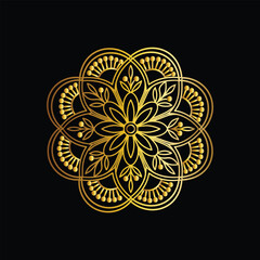  Hand drawn mandala round ornament, Pattern in the form of a mandala. Henna tattoo mandala. Mehndi style. Decorative pattern in oriental style. Coloring book page