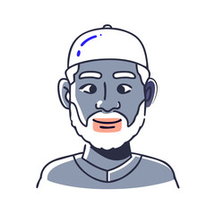 Obraz premium Elderly Black man smiling in cap