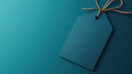 Sleek Teal Gift Tag Design with a Plain, Stylish Background