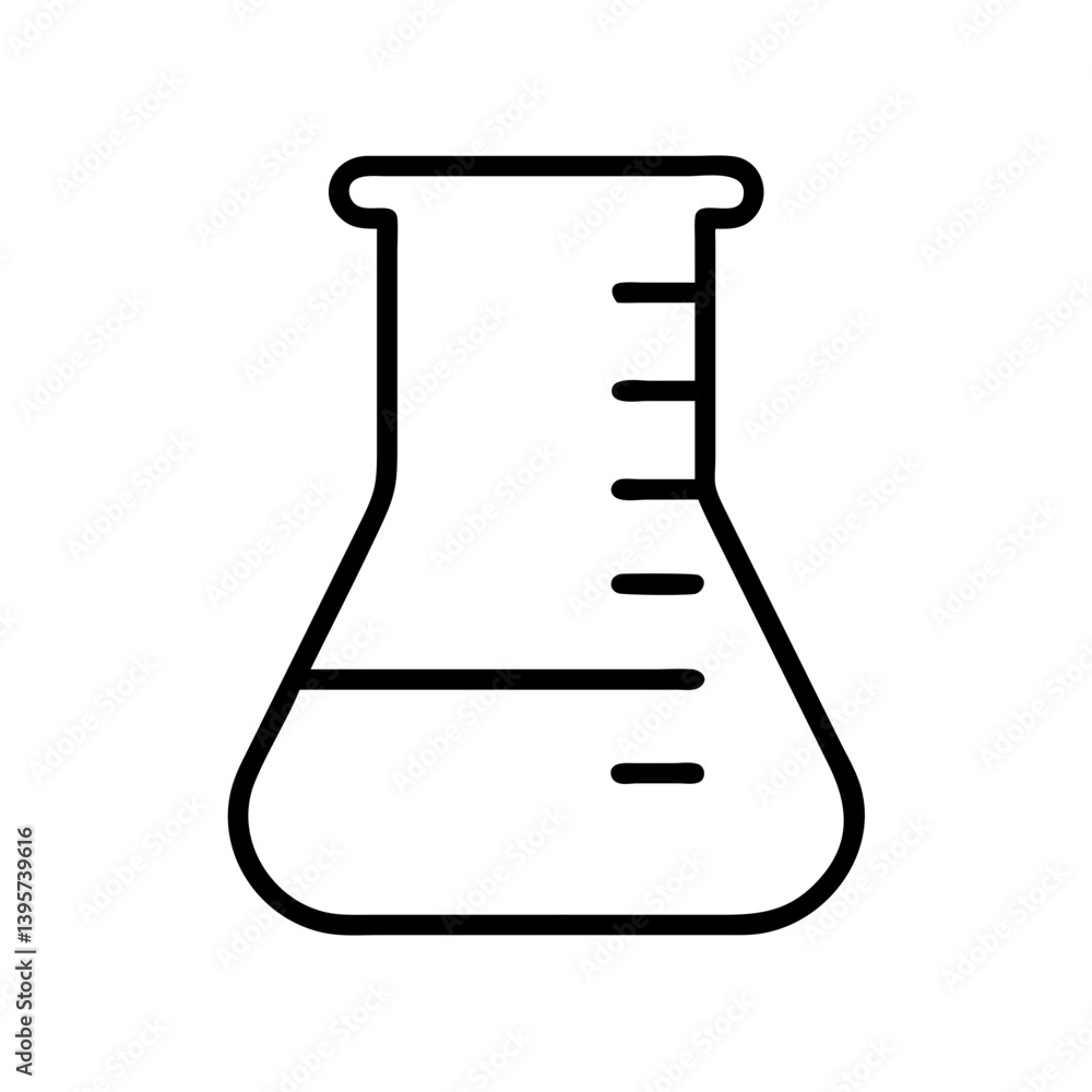 Poster laboratory flask icon for science experiment chemistry research and analysis tool