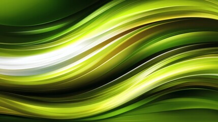 Obraz premium Abstract design with vibrant green and yellow flowing lines.