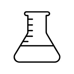 Erlenmeyer flask science lab glassware chemistry experiment equipment vector icon