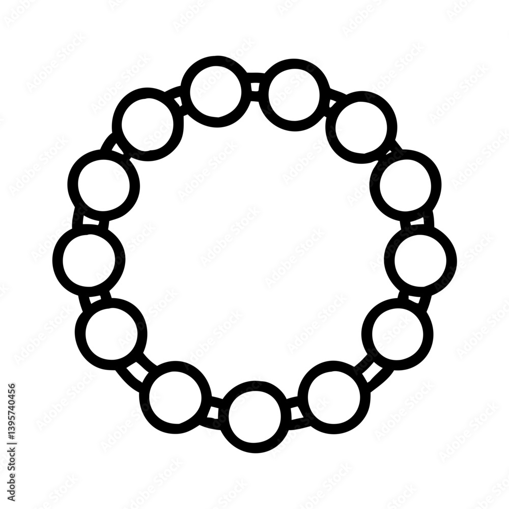 Poster circular chain of linked circles vector illustration for graphic design use case
