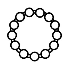 Circular chain of linked circles vector illustration for graphic design use case