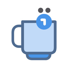 Coffee Mug Chat Notification Icon Design