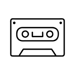 Cassette tape vector icon illustration, retro audio tape, music technology design