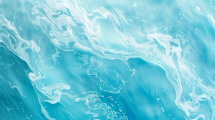 Obraz premium An image displaying the essence of turquoise sea waters with intricate foam details, providing a mesmerizing and artistic natural texture. through abstract art