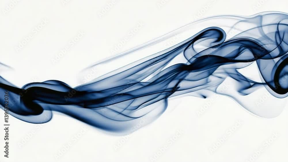 Poster an abstract scene where dynamic black incense smoke