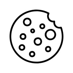 Chocolate chip cookie vector icon, bakery dessert illustration, snack symbol design