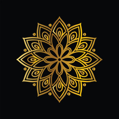  Hand drawn mandala round ornament, Pattern in the form of a mandala. Henna tattoo mandala. Mehndi style. Decorative pattern in oriental style. Coloring book page