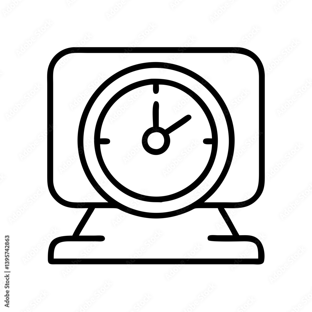Aufkleber alarm clock vector icon illustration design for time management and schedule app