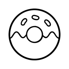 Fototapeta premium Donut outline with sprinkles vector illustration bakery sweet dessert food item