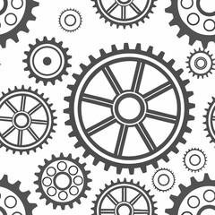 Seamless Gear and Cogwheel Industrial Pattern
