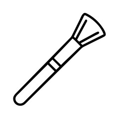Professional makeup brush for face powder and blush application icon vector art