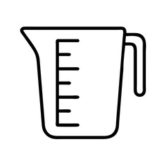 Measuring cup outline vector icon kitchenware tool for cooking and baking needs