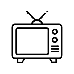 Vintage television vector illustration for retro tv and media design projects use