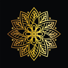  Hand drawn mandala round ornament, Pattern in the form of a mandala. Henna tattoo mandala. Mehndi style. Decorative pattern in oriental style. Coloring book page