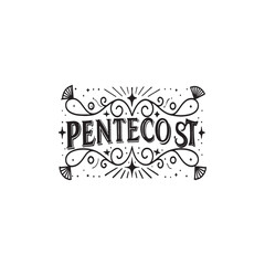 Pentecost-font-design-with-rectangle-silhouette style
