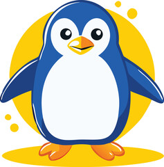Cute Winter Penguin  – Cartoon Arctic Penguins in Hats, Scarves, and Holiday Outfits for Christmas, Kids Decor, Stickers, and Greeting Cards