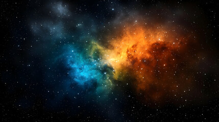 Colorful Nebula With Stars In Deep Space