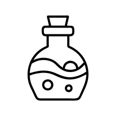 Magic potion bottle vector illustration alchemic elixir isolated on white art