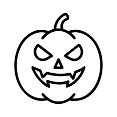 Halloween pumpkin jack o lantern scary face outline vector illustration design