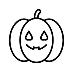 Halloween pumpkin outline vector illustration for autumn holiday decoration icon
