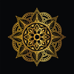  Hand drawn mandala round ornament, Pattern in the form of a mandala. Henna tattoo mandala. Mehndi style. Decorative pattern in oriental style. Coloring book page