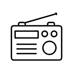 Radio receiver vintage broadcasting device am fm tuner sound system technology icon