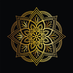  Hand drawn mandala round ornament, Pattern in the form of a mandala. Henna tattoo mandala. Mehndi style. Decorative pattern in oriental style. Coloring book page