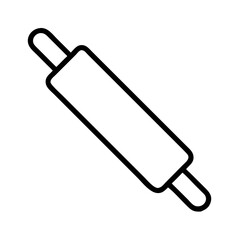 Rolling pin vector icon for baking dough pastry pizza bread and cooking needs tool